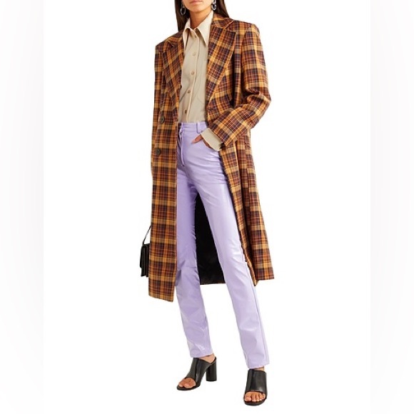 PushButton Faux Leather Casual Straight Pants in Lilac, size Large - Picture 3 of 12